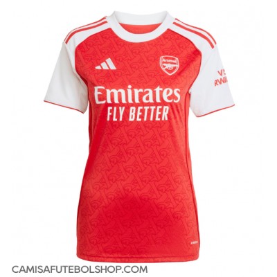 Camisa de time de futebol Arsenal Cristhian Mosquera #3 Replicas 1º Equipamento Feminina 2025-26 Manga Curta Camisa de time de futebol Arsenal Cristhian Mosquera #3 Replicas 1º Equipamento Feminina 2025-26 Manga Curta